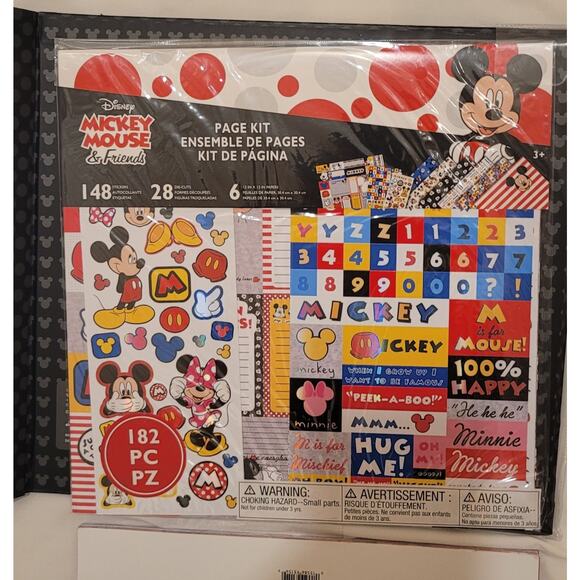 DISNEY MICKEY MOUSE SCRAPBOOK KIT 12" ALBUM STICKERS PAPER Photos Vacation Gift - Picture 8 of 11